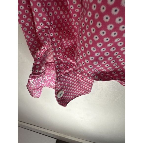 English Laundry Pink Barbie Pink Button‎ Up polka dot eye Womans 10 - Picture 11 of 13